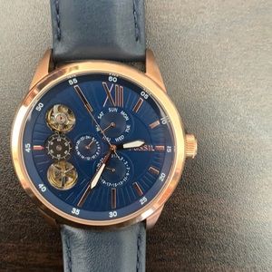 Beautiful Fossil Flynn Mechanical Navy watch.